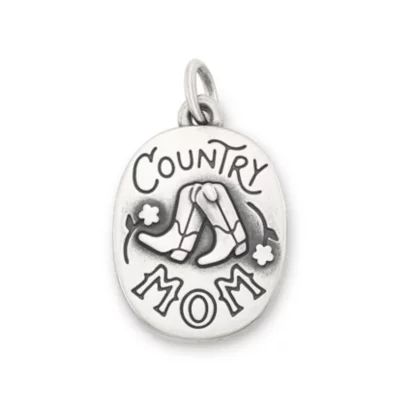 Country Mom Charm in Sterling Silver or 14K Yellow Gold