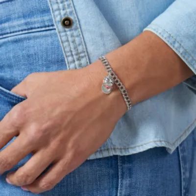 Enamel Heart Ball Cap Charm in Sterling Silver - Image 4