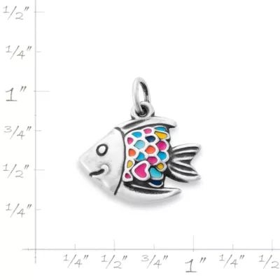 Enamel Happy Fish Charm in Sterling Silver - Image 8