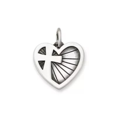 God's Light Heart Charm in Sterling Silver