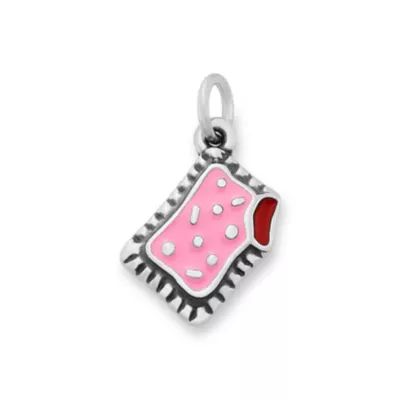 Enamel Frosted Toaster Pastry Charm in Sterling Silver
