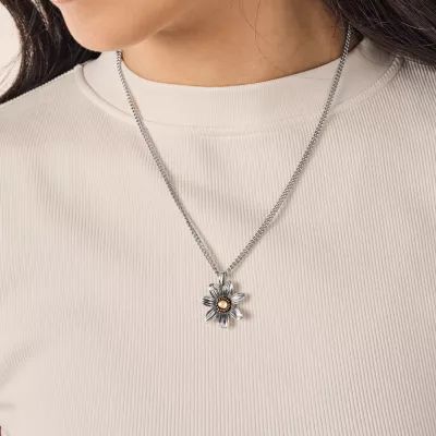 Full Bloom Pendant in Sterling Silver and Bronze - Image 3