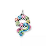 Enamel Floral Crown Charm in Sterling Silver
