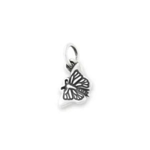 Mini Monarch Butterfly Charm in Sterling Silver