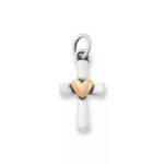 Enduring Love Cross Charm in Sterling Silver and Bronze