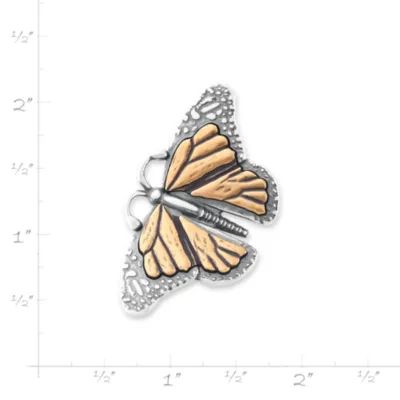 Monarch Butterfly Pendant in Sterling Silver and Bronze - Image 8