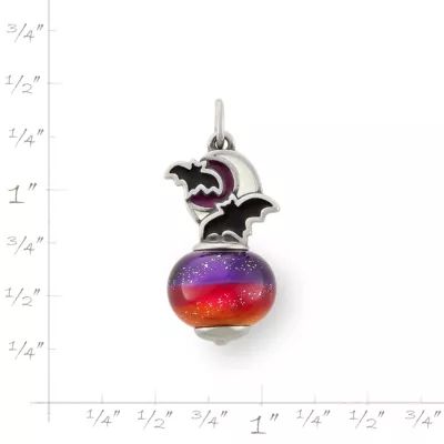 Enamel Halloween Night Art Glass Charm in Sterling Silver - Image 5