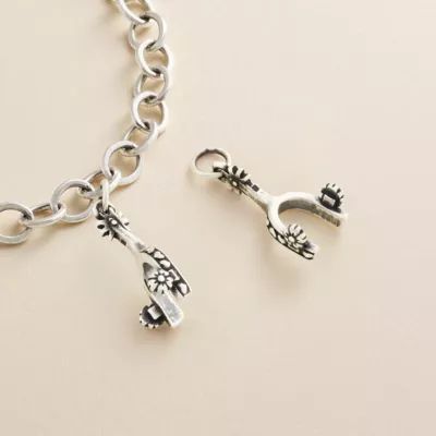 Hearts and Flowers Spur Charm in Sterling Silver - Image 3