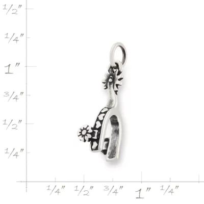 Hearts and Flowers Spur Charm in Sterling Silver - Image 5