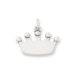 Engravable Crown Charm in Sterling Silver