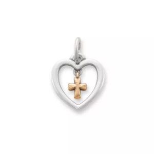 Love and Faith Dangle Charm in Sterling Silver and Bronze