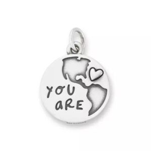 You are My World Charm in Sterling Silver