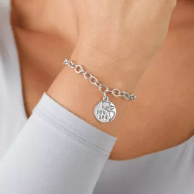 You are My World Charm in Sterling Silver - Image 4