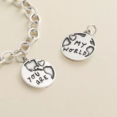 You are My World Charm in Sterling Silver - Image 3