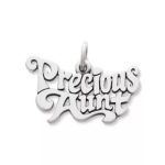 "Precious Aunt" Charm in Sterling Silver