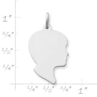 Boy Silhouette Charm in Sterling Silver or 14K Yellow Gold - Image 2