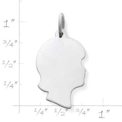 Girl Silhouette Charm in Sterling Silver or 14K Yellow Gold - Image 2