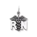 "RN" Charm in Sterling Silver