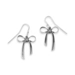 Bow Dangle Earrings in Sterling Silver