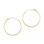 Swedged Hoop Earrings in 14K Yellow Gold