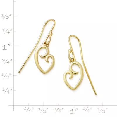 Delicate Mother's Love Dangle Earrings in 14K Yellow Gold - Image 2