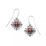 Spanish Lace Birthstone Dangle Earrings in Sterling Silver or 14K Yellow Gold