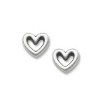 Heart Stud Earrings in Sterling Silver or 14K Yellow Gold