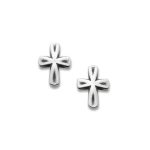 Sign of Faith Stud Earrings in Sterling Silver