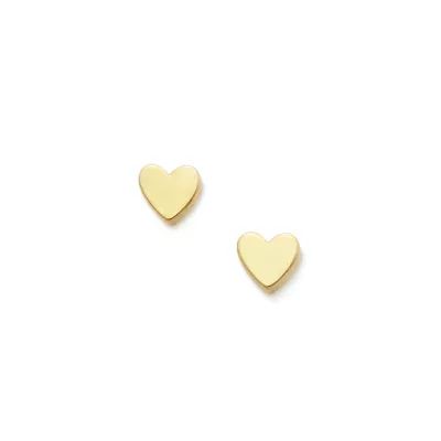 Tiny Heart Stud Earrings in 14K Yellow Gold