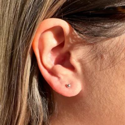 Tiny Stud Earrings in Sterling Silver or 14K Yellow Gold - Image 2