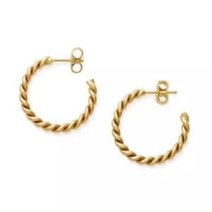 Medium Twisted Wire Hoop Earrings in 14K Yellow Gold
