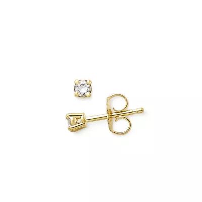 Petite Gemstone Stud Earrings in 14K Yellow Gold - Image 2