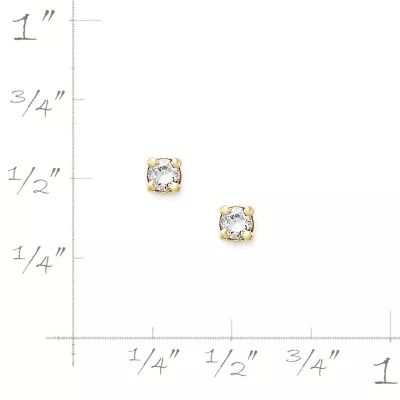 Petite Gemstone Stud Earrings in 14K Yellow Gold - Image 4