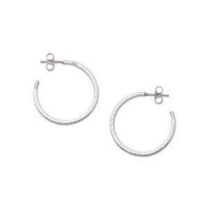 Classic Hammered Hoop Earrings in Sterling Silver or 14K Gold