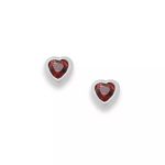 Heart Gemstone Stud Earrings in Sterling Silver