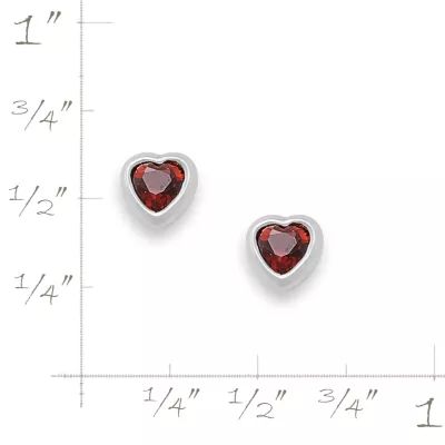 Heart Gemstone Stud Earrings in Sterling Silver - Image 9
