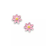 Enamel Mini Flower Studs in Sterling Silver