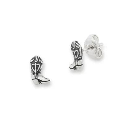 Mini Cowgirl Boot Studs in Sterling Silver