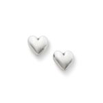 Solid Heart Stud Earrings in Sterling Silver or 14K Yellow Gold