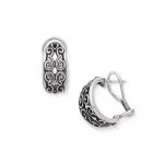 Scrolled French Clip Earrings in Sterling Silver