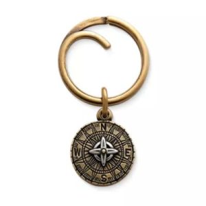 Point the Way Key Chain in Sterling Silver and Bronze