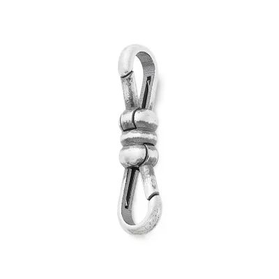 Double Sided Changeable Charm Holder Fob in Sterling Silver