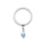 Glass Enhancer Bead Dangle Ring in Sterling Silver