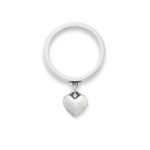 Mini Heart Charm Dangle Ring in 14K Yellow Gold