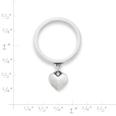 Mini Heart Charm Dangle Ring in 14K Yellow Gold - Image 4