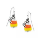 Sweet and Spooky Halloween Art Glass Earrings in Sterling Silver