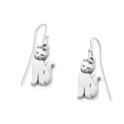 Cat Earrings in Sterling Silver