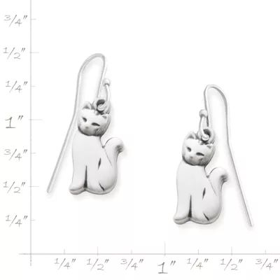 Cat Earrings in Sterling Silver - Image 3