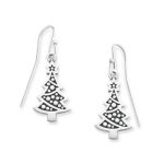 Christmas Tree Earrings in Sterling Silver