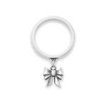 Tiny Bow Charm Dangle Ring in Sterling Silver